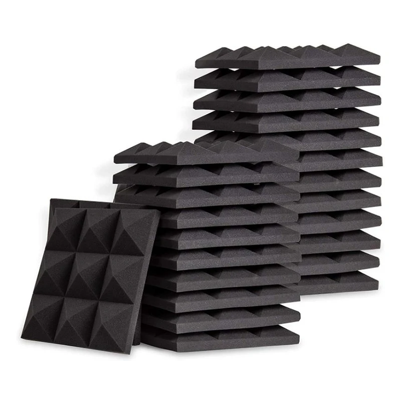 

24 Pcs Acoustic Foam Panel-Pyramid Studio Wedge Tile-for Independent Treatment of Walls and Ceilings,5X 30X 30cm Promotion