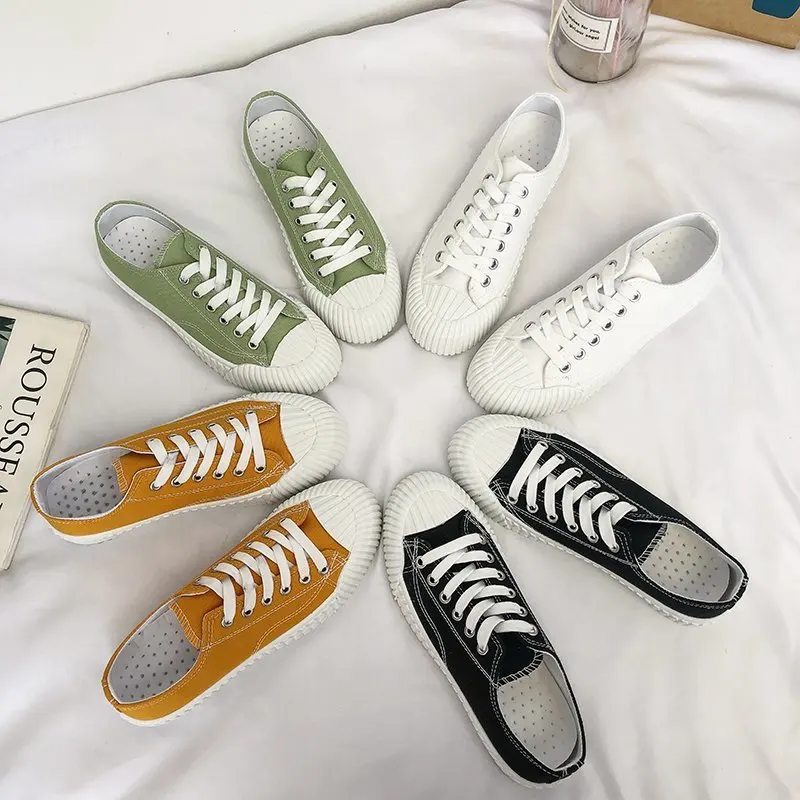 

Canvas Casual Shoes Woman Flats 2020 Solid Comfortable Sneakers Women Slip-on Loafers Ladies Moccasin Girl