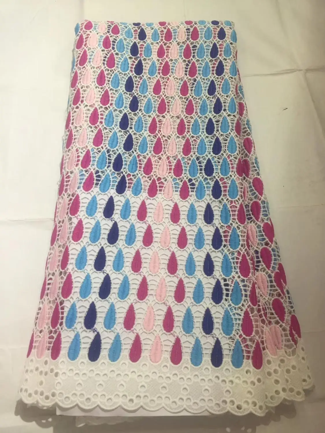 

double colour african water soluble lace fabric 5yards afrcian milk silk lace fabric for women party dress yayuese292