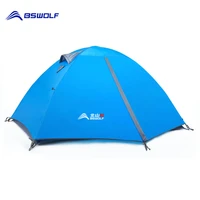 bswolf camping tent 2 person aluminum pole lightweight tourist tent double layer portable tent for hikingtravelling