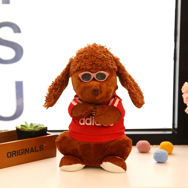 Электрическая игрушка крутящиеся уши пение на теле плюшевая собака Тедди кукла