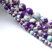 natural round violet turquoise loose bead 46810mm for diy jewelry making bracelet accessories