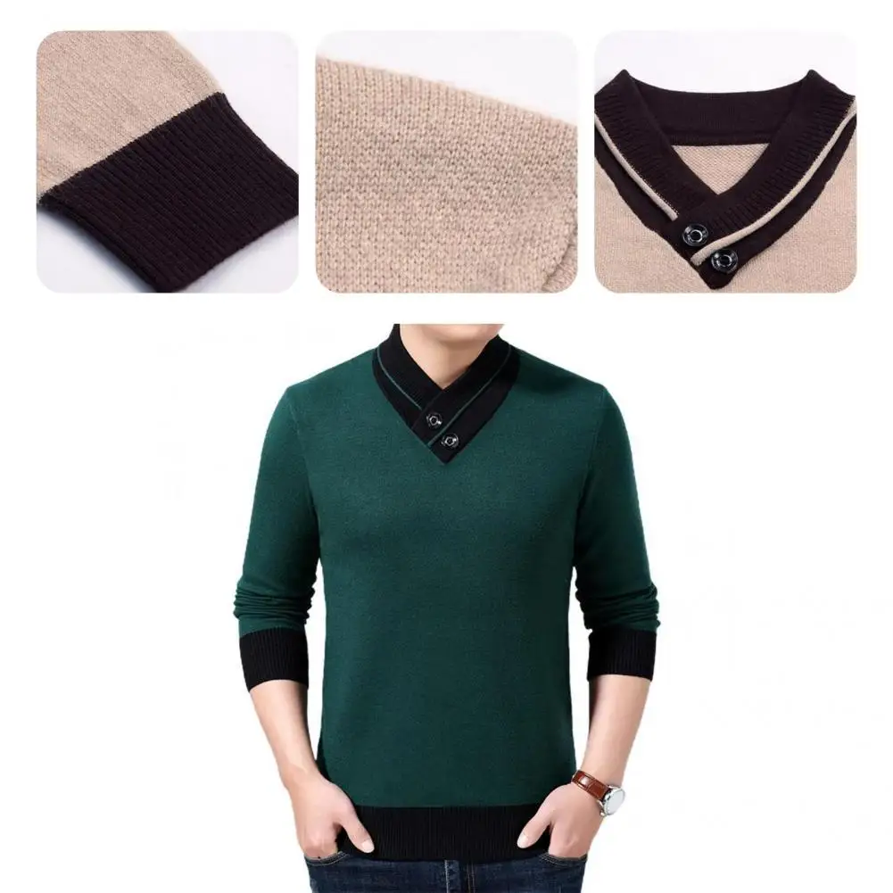 

Fall Sweater Pullover Simple All Match Basic Winter Sweater Men Sweater for Work