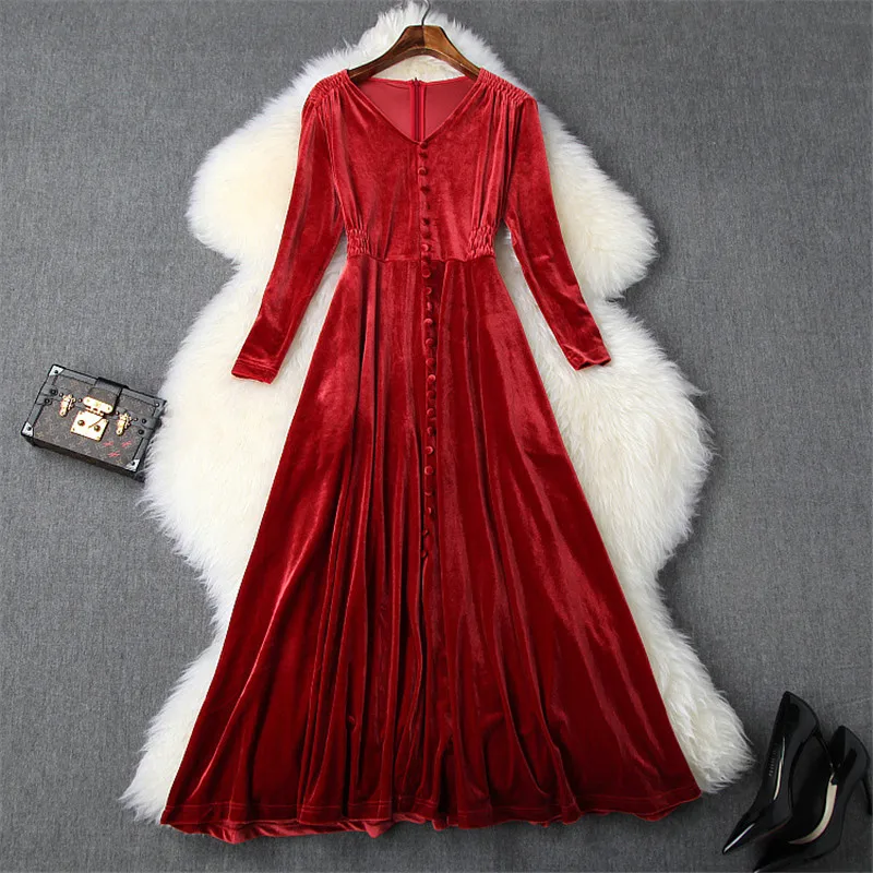 Женское бархатное платье с длинным рукавом элегантное модельное винтажное до