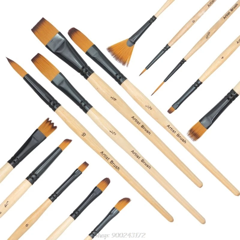 

14pcs Paint Brushes Acrylic Watercolor Brush With Pencil Case Storage Bag for School Artists Painting Drawing S28 20 Dropship