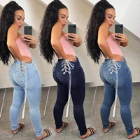 european and american plus size womens clothing 5xl fashion sexy high waist commuter slim fit jeans with small feet pants women