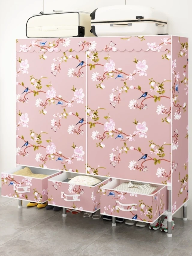 Cloth Wardrobe Simple Drawer Wild Assembly Storage Steel Thicken Double Rack Hanging | Мебель