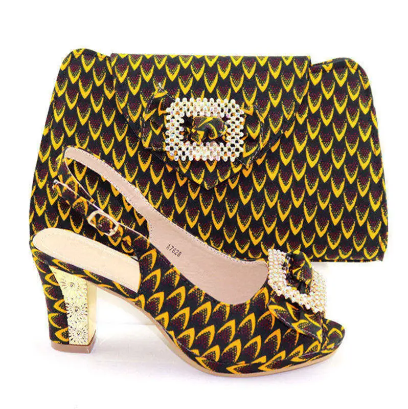 Новейшая модная африканская вощеная обувь и кошелек в комплекте итальянская