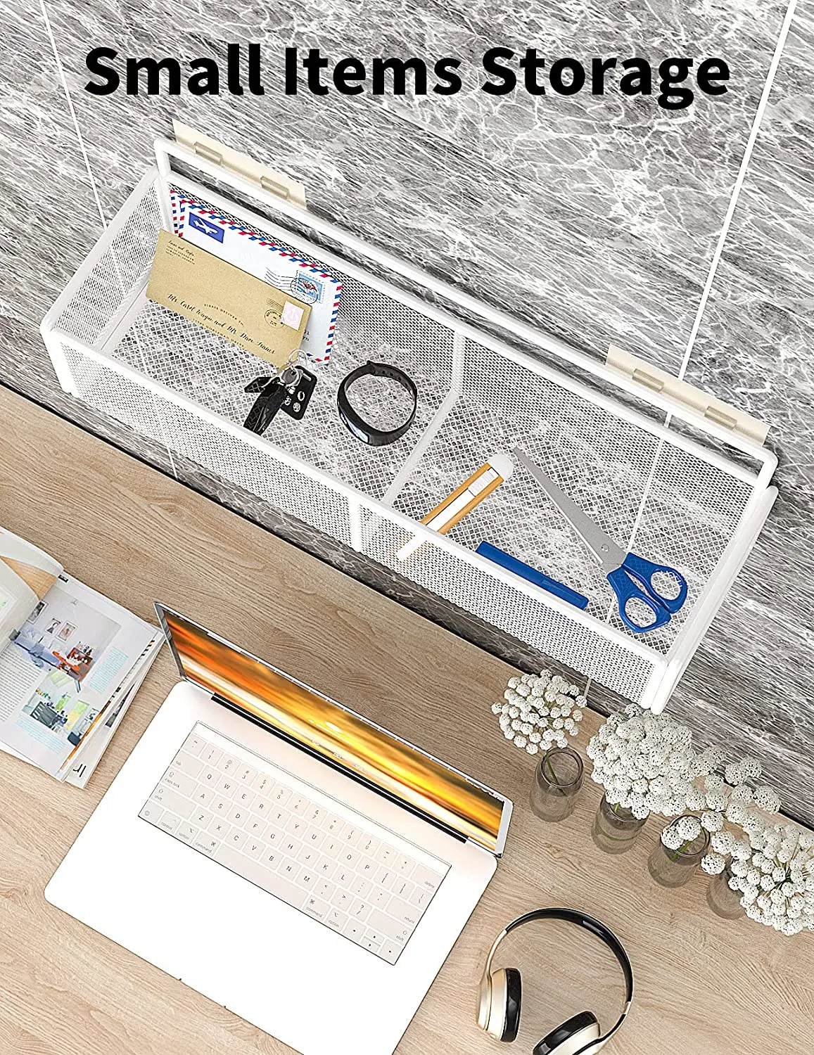 wall mounted rustproof storage basket with 4 adhesives no drilling storage rack for bathroom shower kitchen organizer free global shipping