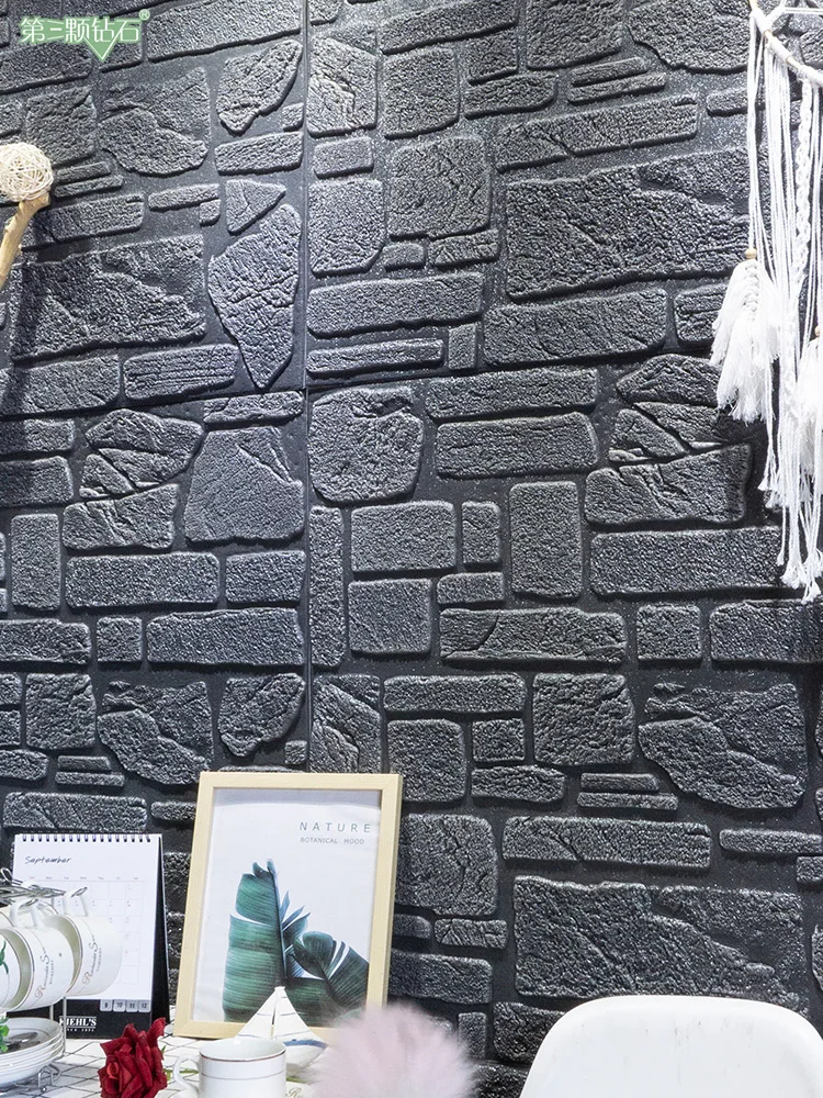 

Wallpaper Self-Adhesive 3D Stereo Wall Sticker Living Room TV Background Wall Sticker Bedroom Cozy Foam Brick Decoration Sticker