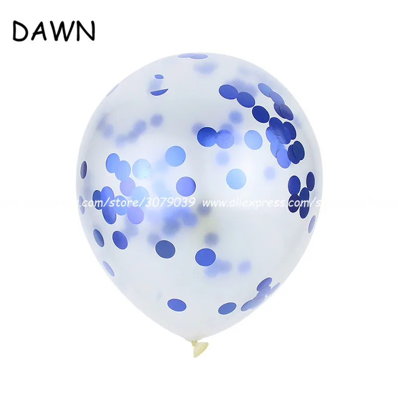 Confetti Blue 10 шт./лот, 12 дюймов, латексные разноцветные воздушные шары с днем рождения, украшения для вечеринки, детские игрушки, свадебные шары, товары для вечеринок - Цвет: Confetti Blue