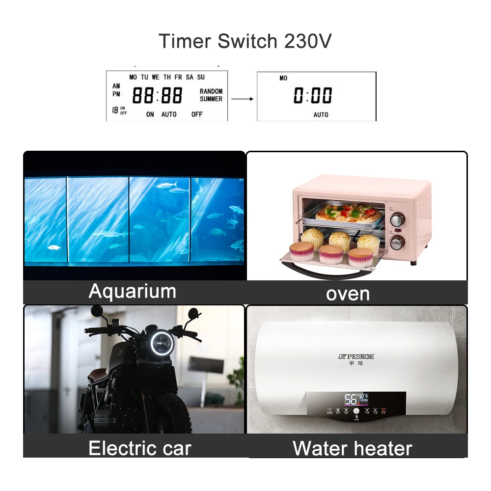 

Digital Timer Switch 220V Weekly Programmable Timer Socket Outlets Sinotimer for Household with 16 Setting 12hr/24hr Functions