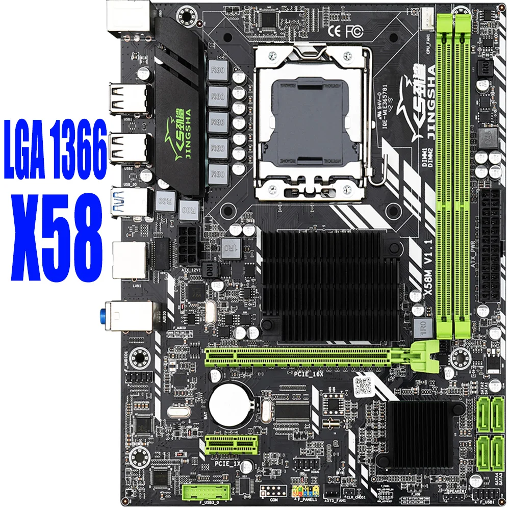 X58 LGA 1366 материнская плата LGA1366 поддержка REG ECC DDR3 и xeon процессор USB3.0 AMD RX серия Spell HUANANZHI