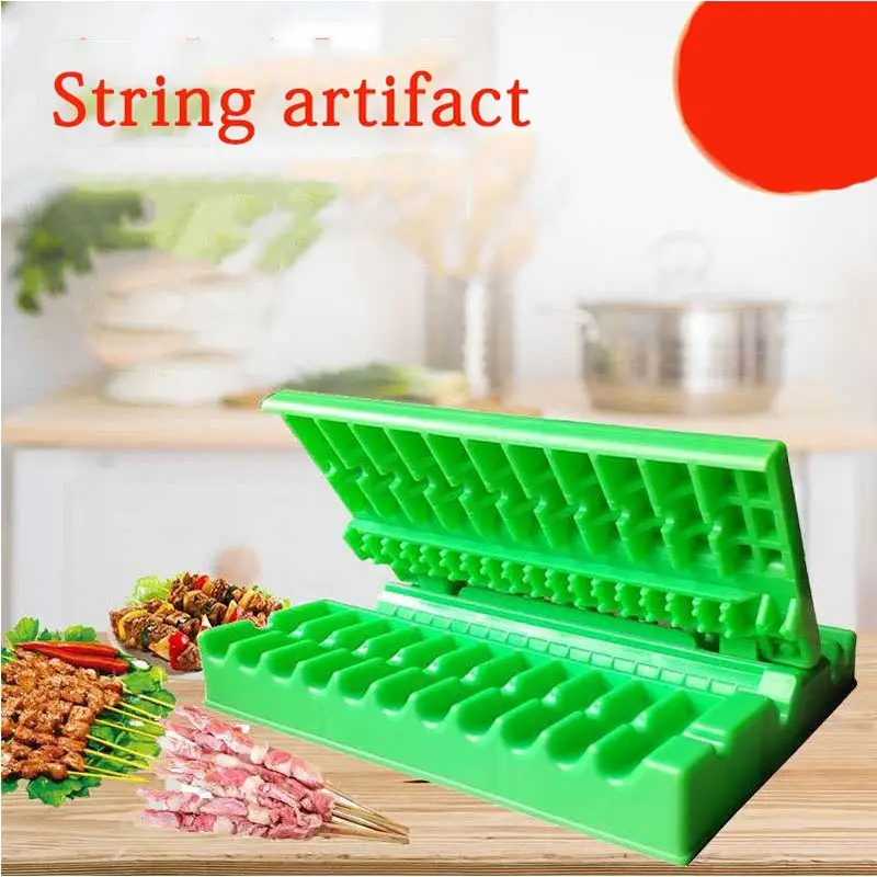 

Skewers Kebab Maker Barbecue Stringer Box Machine Beef Pork Meat Vegetables String Grill Outdoor BBQ Gadget Kitchen Accessories