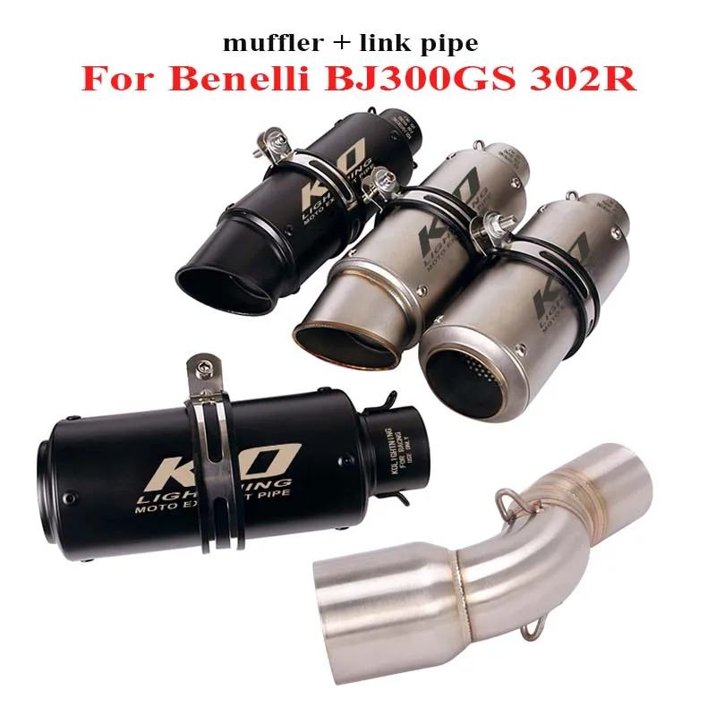 

Motorcycle 51mm Exhaust System Muffler Escape Connect Link Tube Exhaust System for Benelli BJ300GS 302R