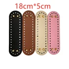 Детали для женских сумок ручной работы, овальные длинные ниши из искусственной кожи, вязаные крючком сумки на плечо, аксессуары с 38 отверстиями, 18*5 см