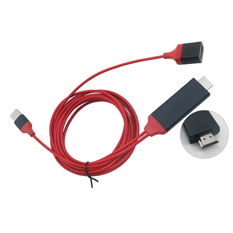 sumai video cable aux usb audio cable 1080p suitable for android apple type c 3 in 1 hdtv mobile phone to hdmi projection line free global shipping
