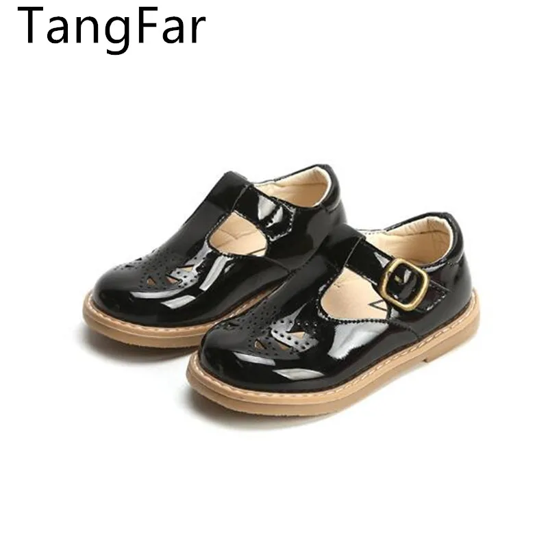 2020 новая детская кожаная обувь для маленьких девочек Нескользящая с вырезами