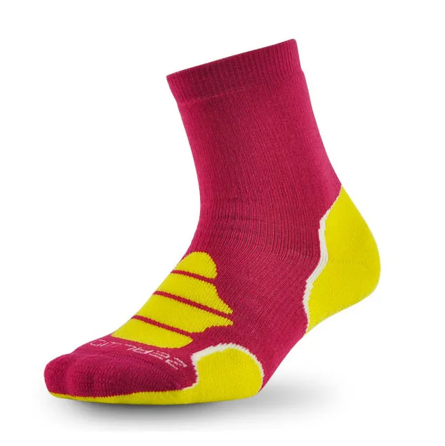 Носки из мериносовой шерсти, ZEALWOOD Athletic cushit Crew hiking& походные носки, 1/3 пар - Цвет: 1 pair red yellow