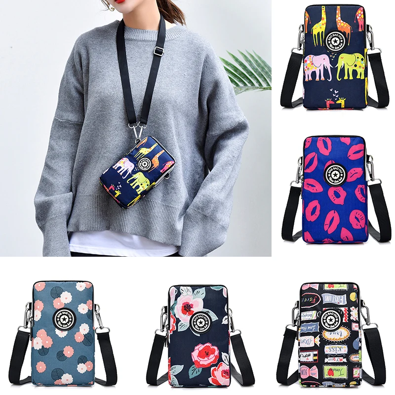 Модные сумки на молнии для мобильного телефона путешествий с карманом монет