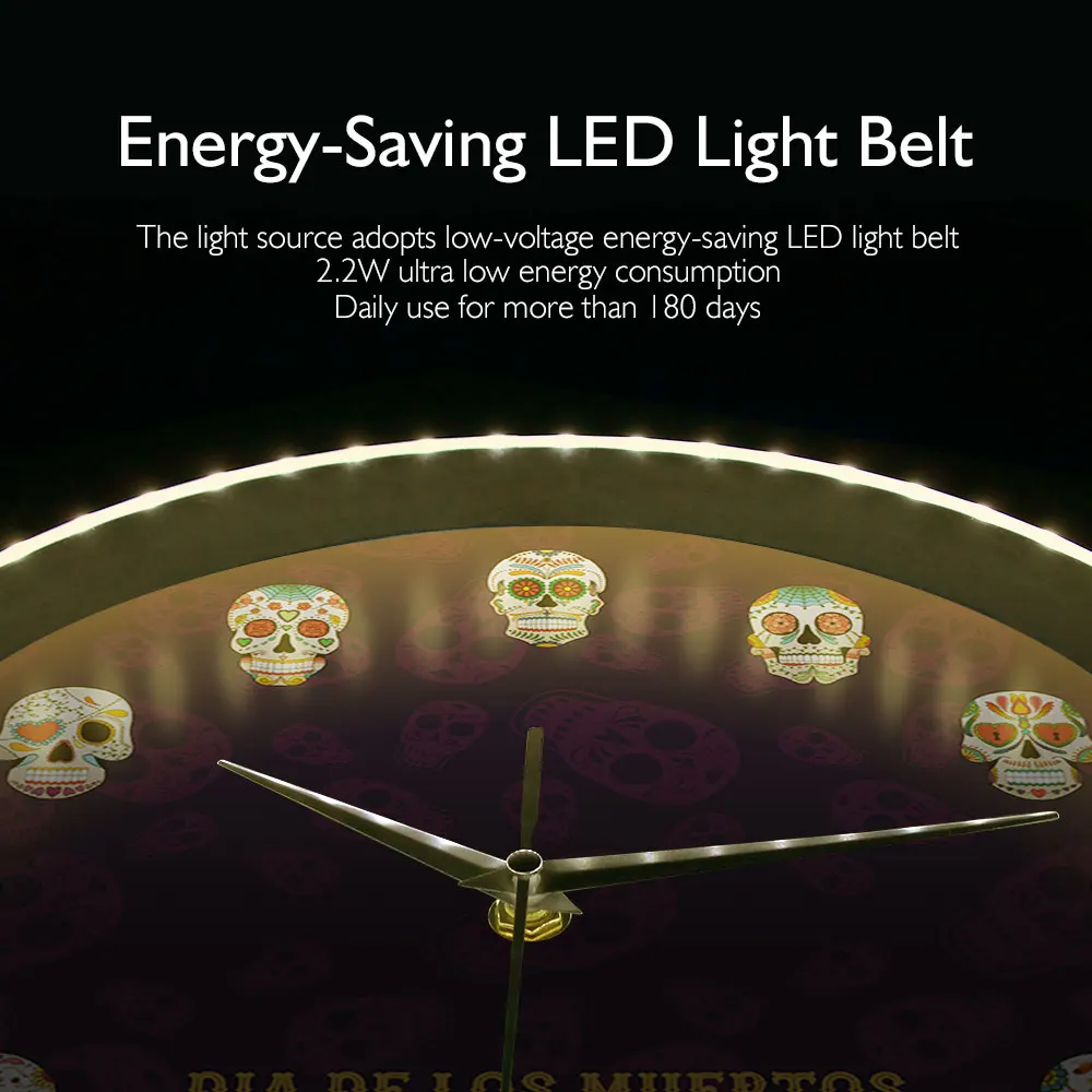 Настенные часы с изображением мексиканской мандалы в металлической рамке