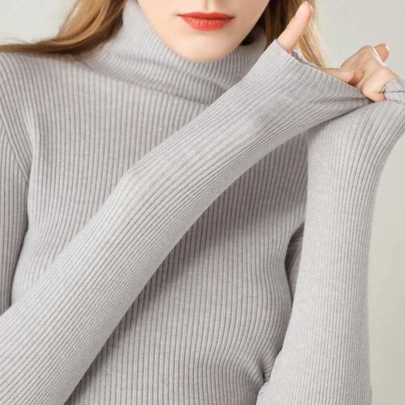 Sherhure 2019 Women Turtle Neck Autumn Sweater Long Sleeve Knitted Slim Fit And Pullovers Pull Femme Tricot | Женская одежда