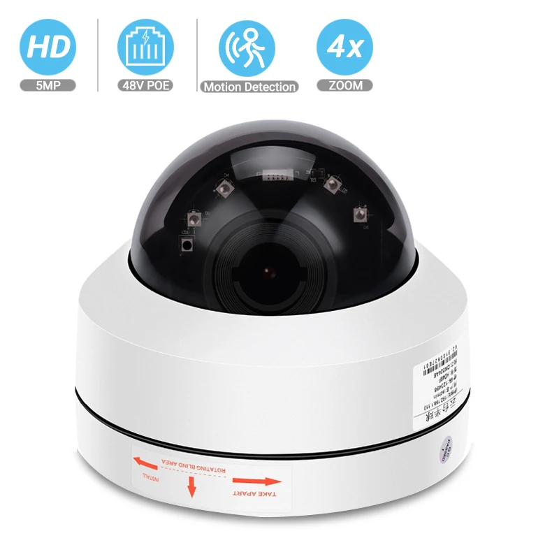 Besder 5MP PTZ 4X Оптический зум Скорость купольная IP камера Камера 3MP 1080P Full HD ONVIF P2P 40 м Ночное видение металлический Водонепроницаемый PTZ IP Камера