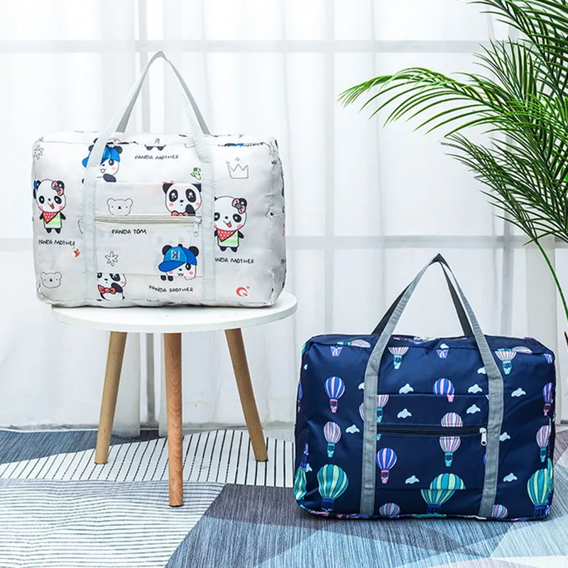 

Waterproof Nylon Cartoon Girl Unisex Travel Bags Women Large Capacity Folding Duffle Bag Organizer Packing Cubes Luggage bag