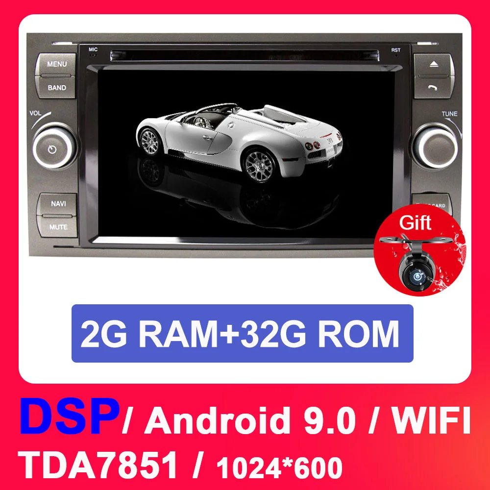 Android 9 2G 32G DSP Eunavi 2 din Android 9,0 автомобильный DVD gps Радио стерео для Ford Mondeo S-max Focus C-MAX Galaxy Fiesta форма Fusion мультимедийный ПК DSP - Цвет: Android 9 2G 32G DSP