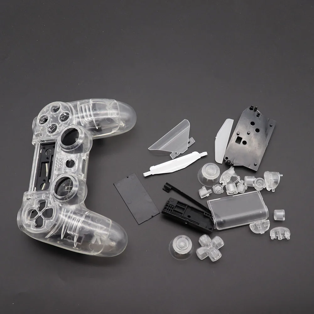 PS4 V1 Controller Full Set Housing Case transparent Clear Shell Cover Replacement Buttons for Sony PlayStation 4 Accessories | Электроника