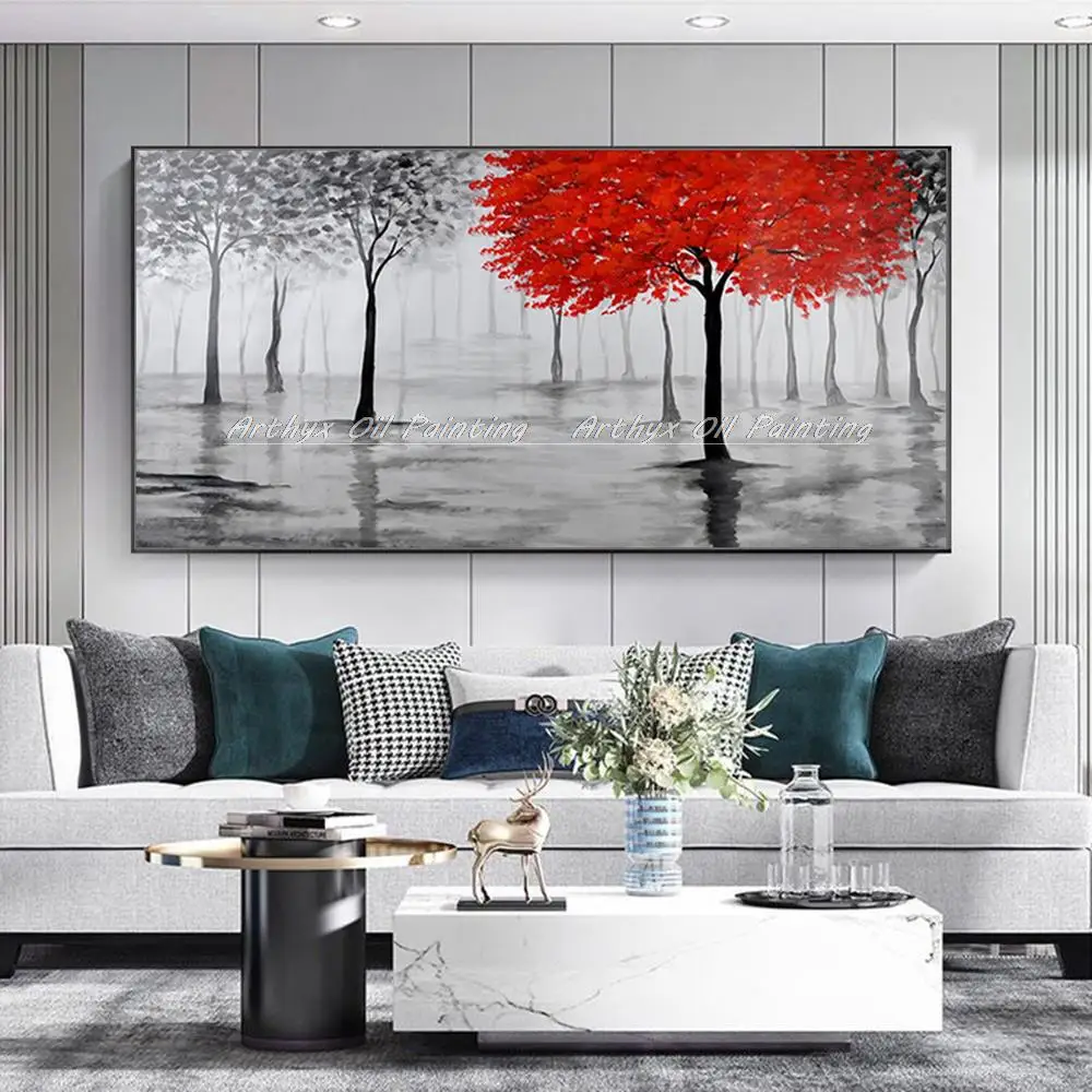 Картина Arthyx абстрактная большого размера дерево пейзаж картина маслом на холсте