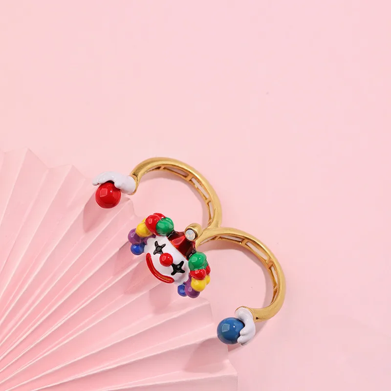 

Creative new personality opening enamel clown ring ring women