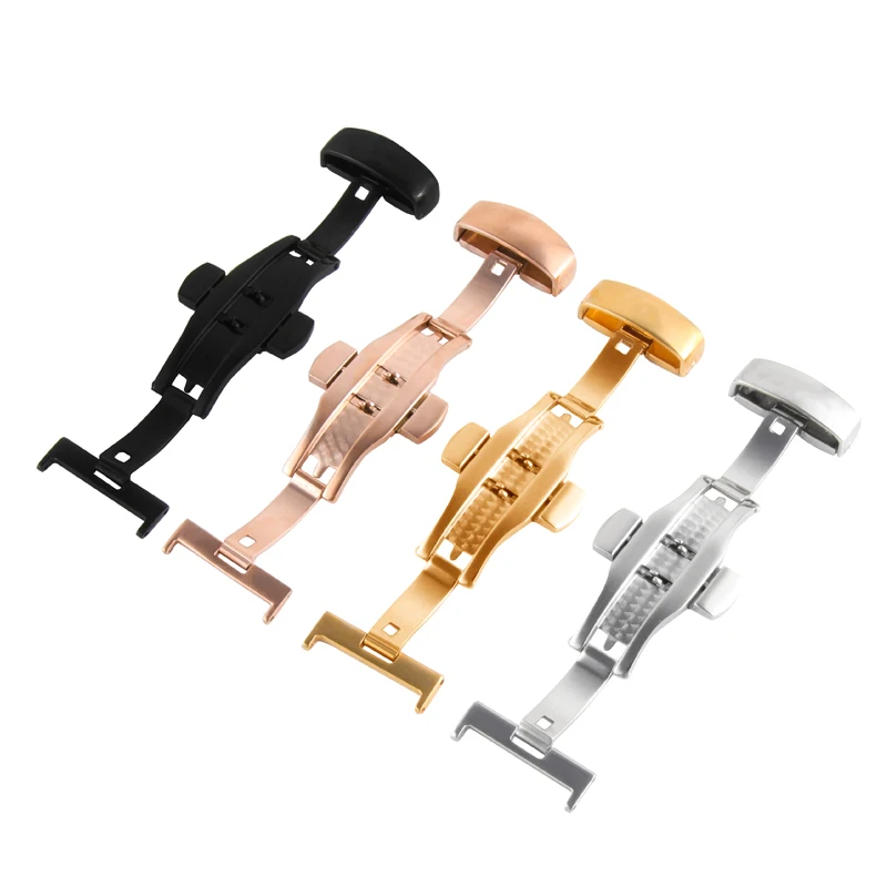 Автоматическая застежка-бабочка браслет из нержавеющей стали с двойным кликом