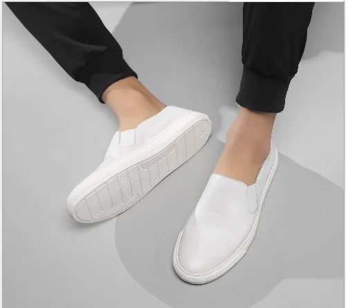 

7169-New summer white shoes breathable trend set foot pedal men's shoes all-match leather casual board shoes men