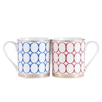 2 pcs ceramic lovers coffee mug with handle tea juice milk cups for women men valentines day gift holiday party christmas