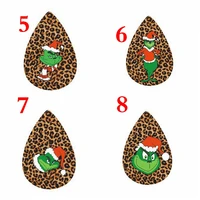 leopard print leather teardrop earrings for grinch baseball lips animal print