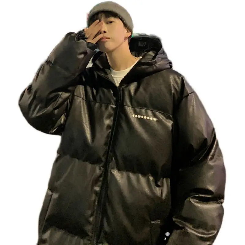 

Winter Men's Jackets Letter Hooded Loose Thicken Multi-coat Warm Coat Windproof Casual Outwear Male Clothes Bread Service Jacket