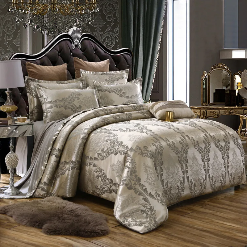 Роскошный жаккардовый Комплект постельного белья с пододеяльником и принтом