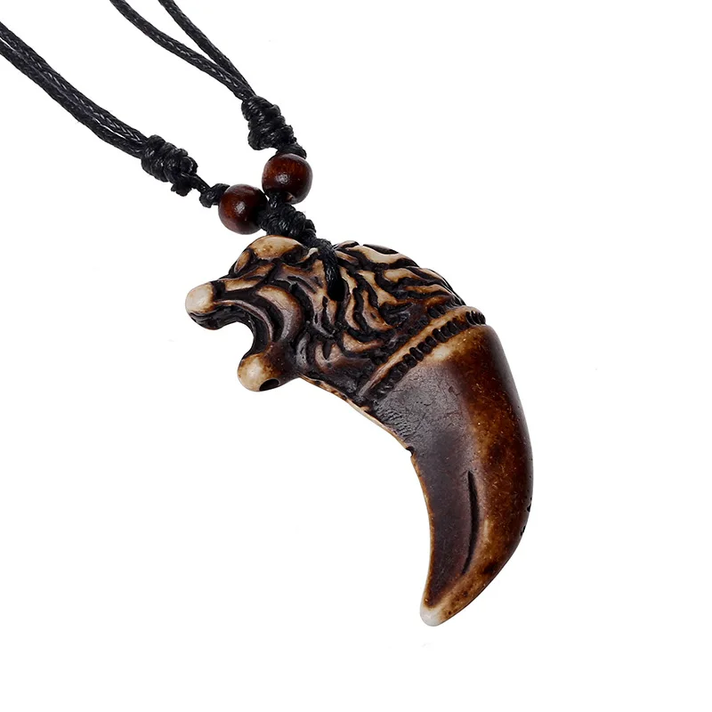 

Vintage Resin Multi-style Animal Shape Optional 2021 New Men's Necklace Ethnic Style Pendant Ladies Fashion Jewelry Wholesale