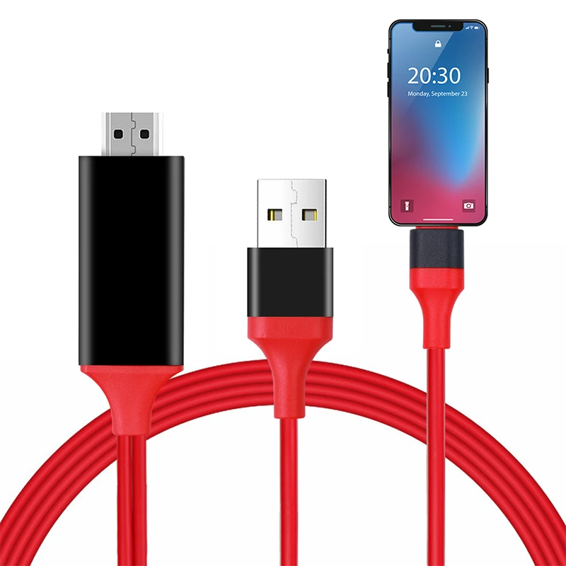 8-контактный HDMI кабель HD ТВ Цифровой AV адаптер USB HDMI 1080P смарт-конвертер кабель для iPhone X 8 7 7Plus 6S 6 5S IOS 8,0