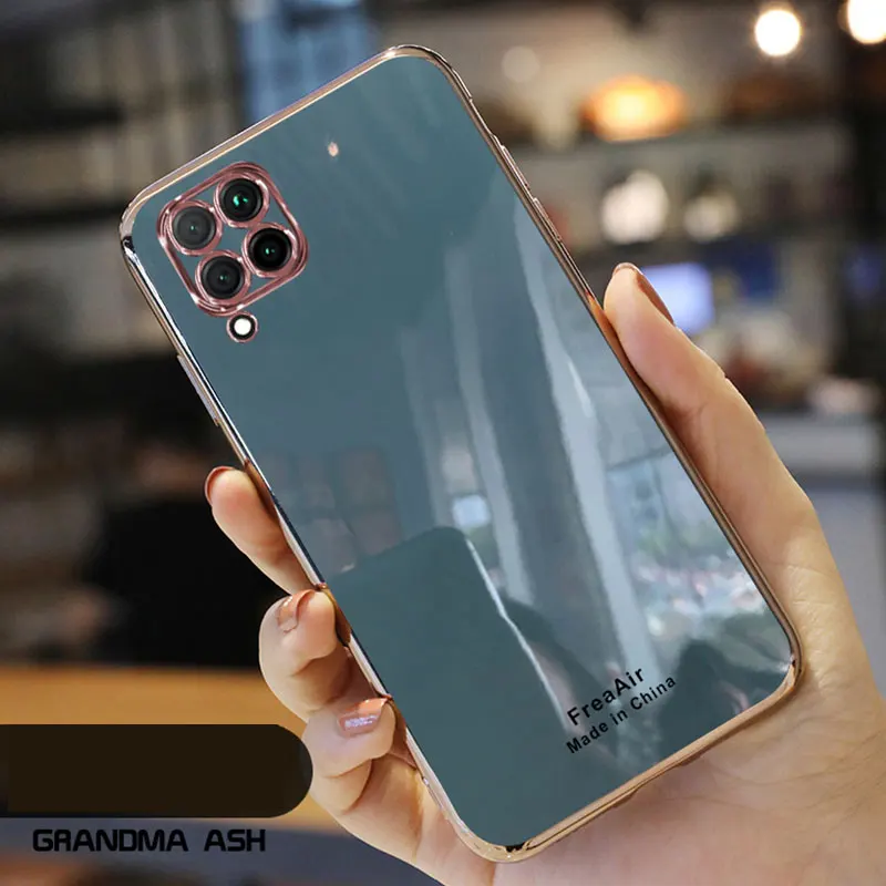 Luxury Silicone Case For Huawei P40 Lite phone Case For p40 lite Cover Shockproof Stand Holder Case Huawei p40 Lite E Pro Y7p