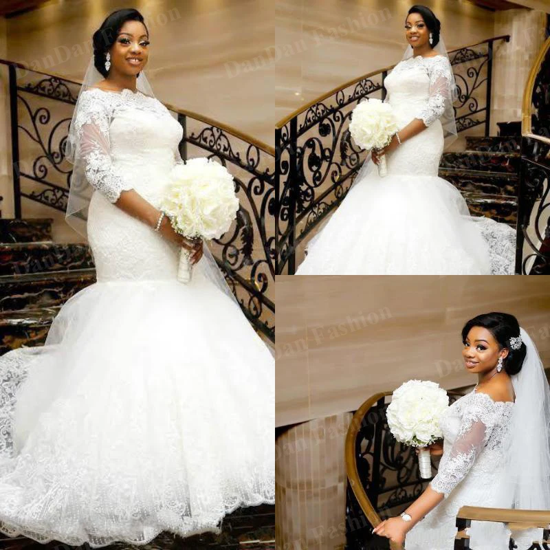 

Высококачественное кружевное свадебное платье с оборками и открытыми плечами в стиле милой русалки на заказ свадебные платья 2020