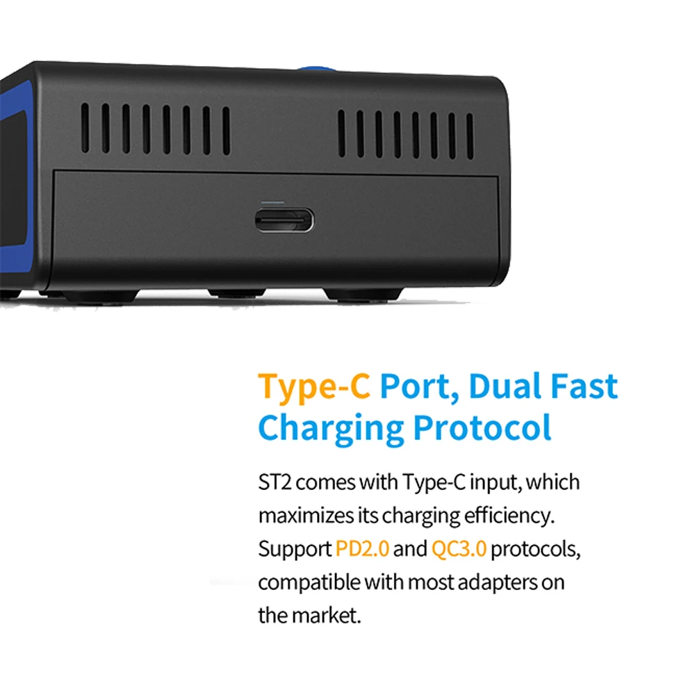 Умное быстрое зарядное устройство XTAR ST2 USB 30 мин. полностью заряжаемый порт Type-C 3 6