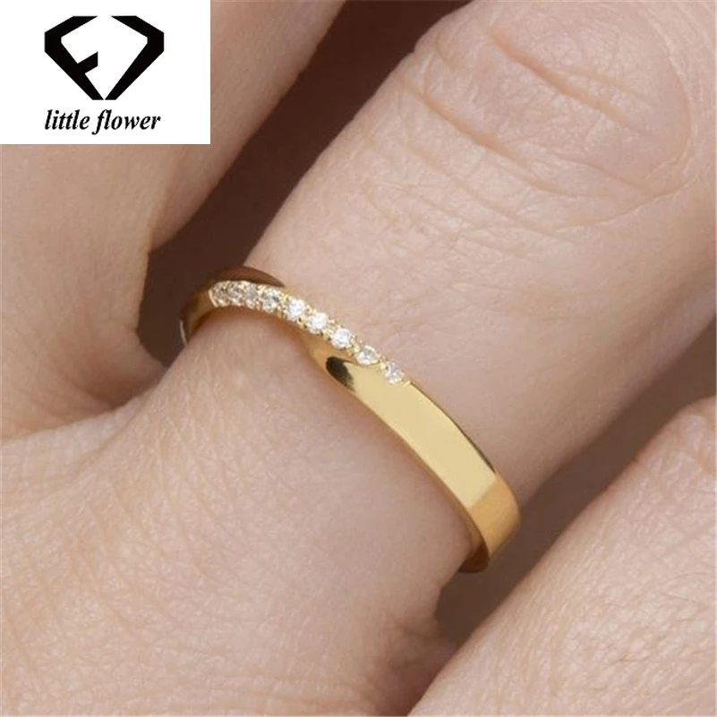 14K покрыто розовым золотом однорядные кольцо с бриллиантом Мода Anillos De Bizuteria