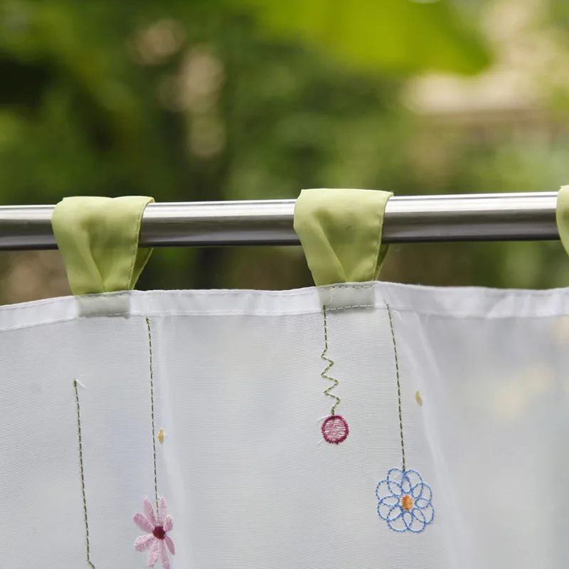 Летняя вышитая бабочка Короткая занавеска полузанавес пылезащитный занавес для