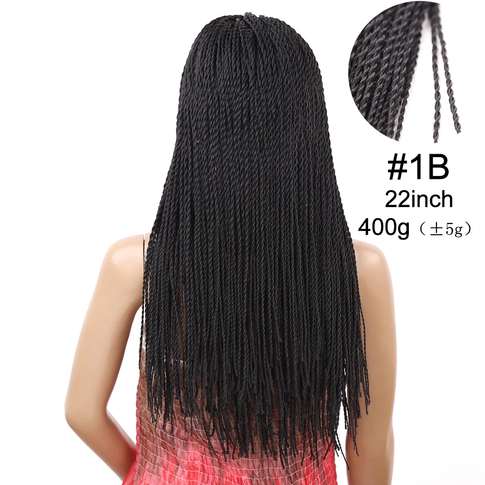 GoldenBeauty 22 дюйма 400 г 2X косички твист парик Сенегальский Плетеный длинный прямой