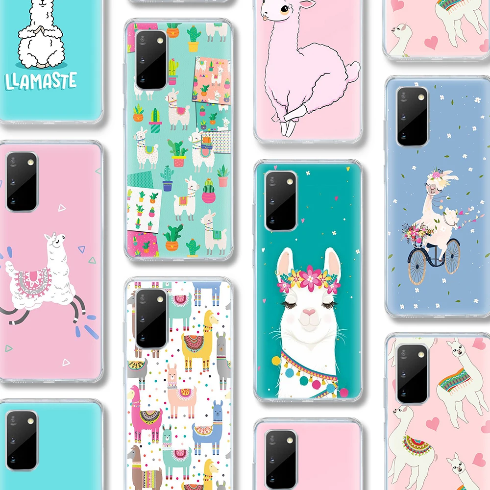 

Cute Funny Alpaca Case For Samsung Galaxy A51 A50 S20 S10 A71 A70 A40 S9 S8 A30 A20 S7 S10e Ultra Note 10 9 8 Edge Plus Silicone