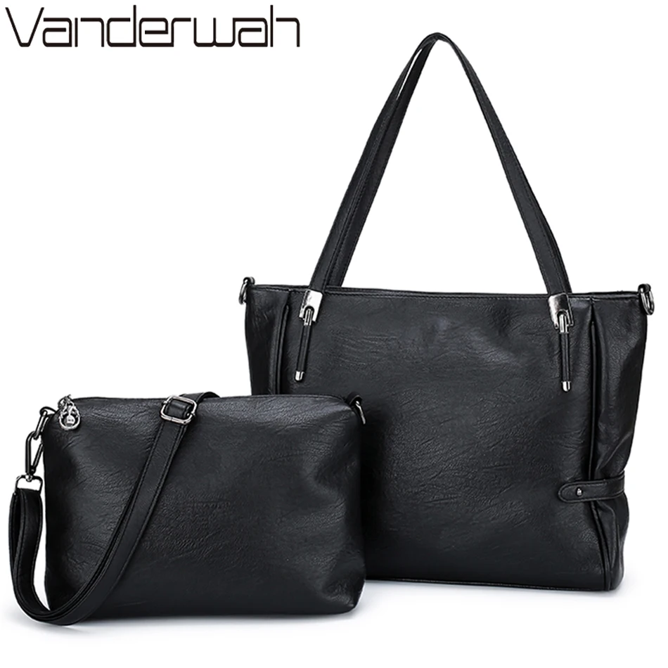 2 комплекта мягкие кожаные кошельки и сумочки роскошные женские сумки через