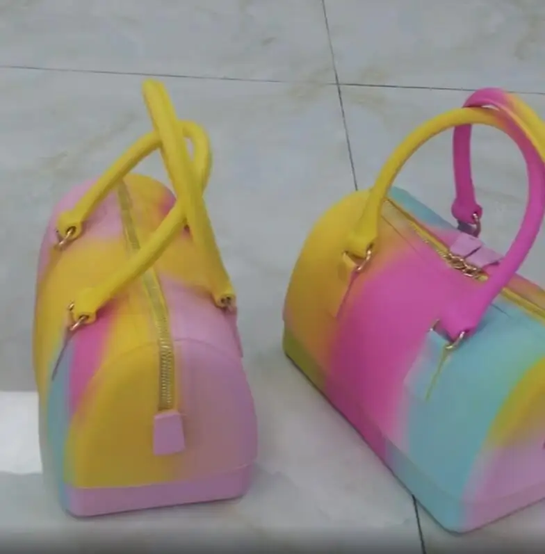 

PVC Jelly Bag Messenger Bag Female New Leisure Mini Square Bag Fashion Colorful Chain Bag Shoulder Rainbow Bag Luxury Bag H055