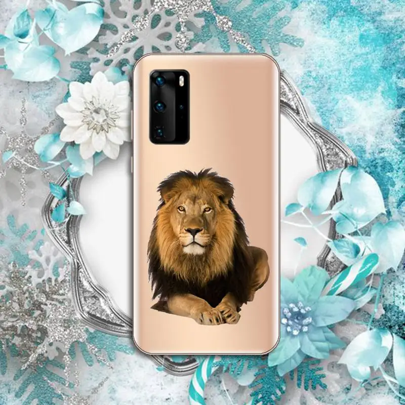

lion Animal fierce king Phone Case Transparent for Huawei P honor 8 10i 20 30 40 smart 2019